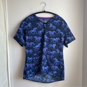 Carhartt Scrub Top Horse Print Size M